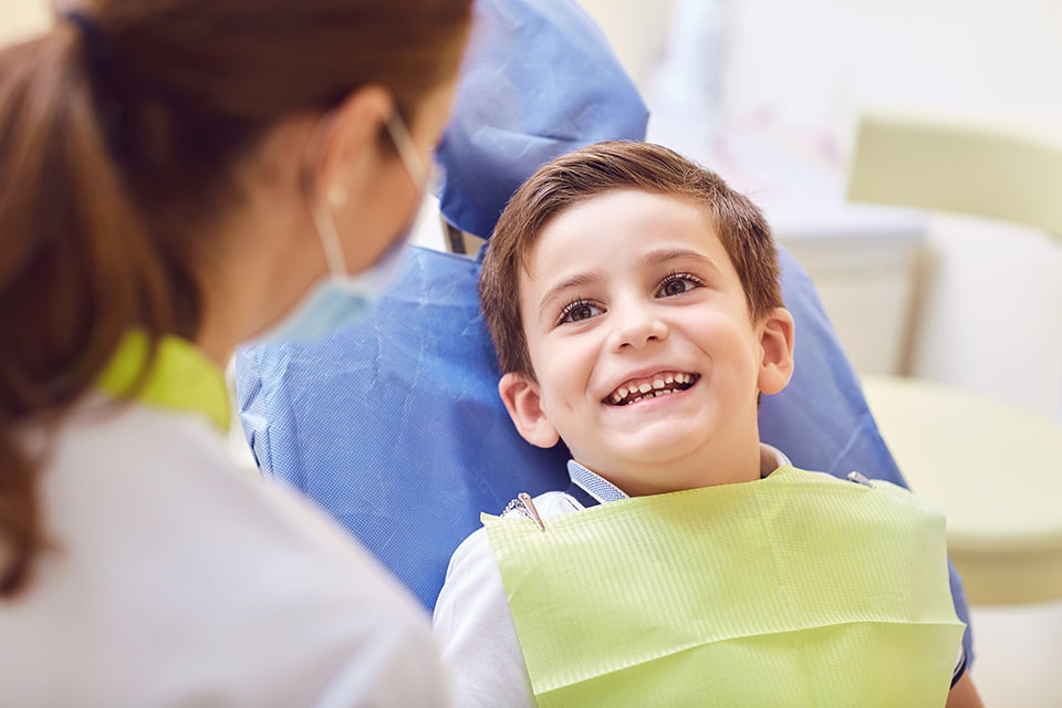 little boy visiting the dentist
